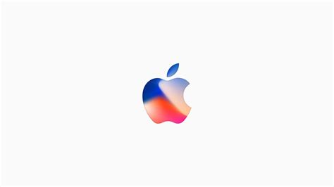 Blue Red Pink Apple Logo In White Background 4k 5k Hd Apple Wallpapers