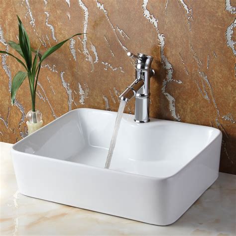 Elite Ceramic Rectangular Vessel Bathroom Sink And Reviews Wayfair