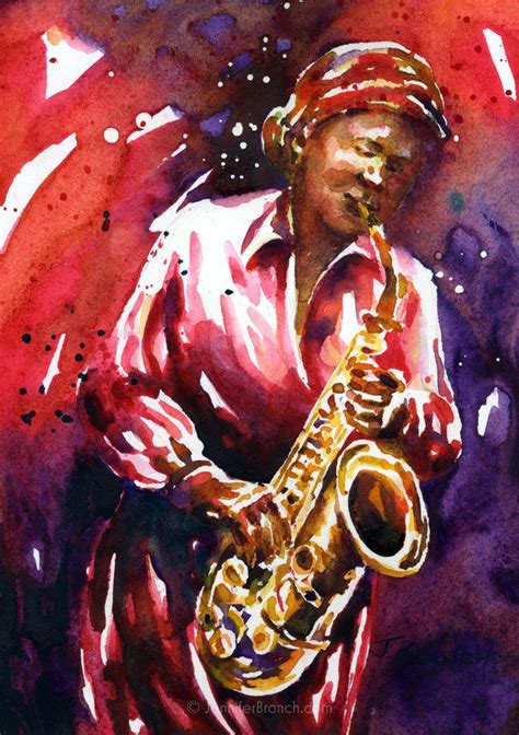 Jazz Saxophone Watercolor Painting Jazz Art Painting Gallery Painting