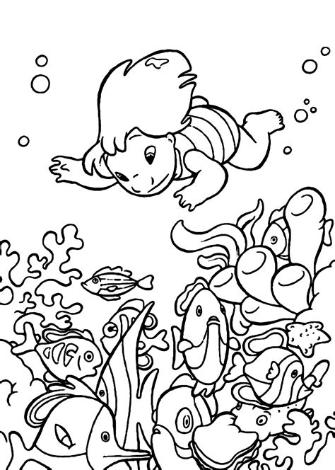 Underwater Creatures Coloring Pages Underwater Scene Coloring