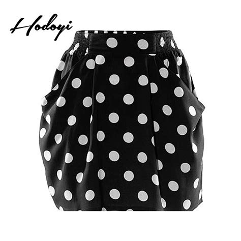 hodoyi fashion women skirts summer high waist white polka dot mini skirt casual elegant sexy