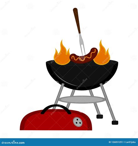 Isolated Barbecue Grill Icon Stock Vector Illustration Of Heat