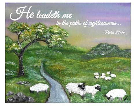 He Leadeth Me Art Print Landscape With Sheep This Print Features