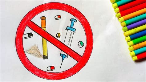 Say No To Drugs Poster Drawing Easy For Kids Hademade Kusia