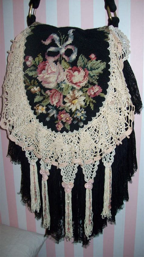 black-with-pink-shabby-chic-bags,-hippie-bags,-boho-bags