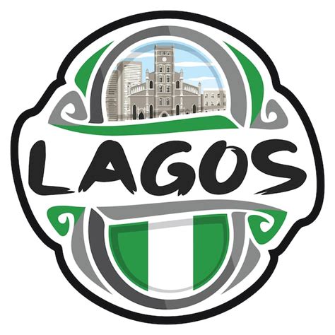 Lagos Nigeria Bandera Viaje Souvenir Pegatina Skyline Logo Insignia