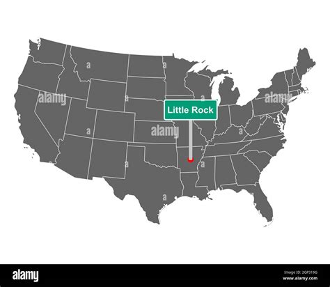 Little Rock City Limit Sign And Map Of Usa Stock Photo Alamy