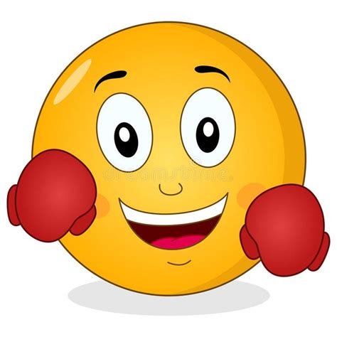 Cute Smiley Emoticon With Boxing Gloves Stock Vector Emoticonos