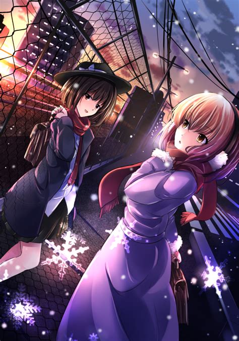 Janne Cherry Maribel Hearn Usami Renko Touhou 2girls Bag Blonde Hair Brown Eyes Brown