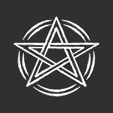 Pentagram Chalk Icon Occult Ritual Pentacle Devil Star Satanic Cult Wiccan And Pagan Symbol
