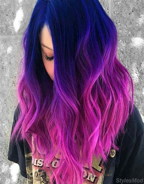 If you have dark hair, you should get it bleached before dyeing it in pastel likewise, cool fuchsia or magenta hues with a blue or violet undertone works best for cool skin tones. Great Combination of Blue To Pink Hair Color Highlights ...