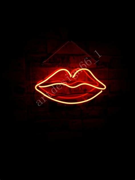 New Red Lips Neon Sign Wall Decor Artwork Light Lamp Display Poster Ebay