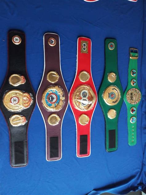 Wbc Wbo Ibf Ibo Wba Mini Boxing Champion Title Belts Set Of 5 Etsy