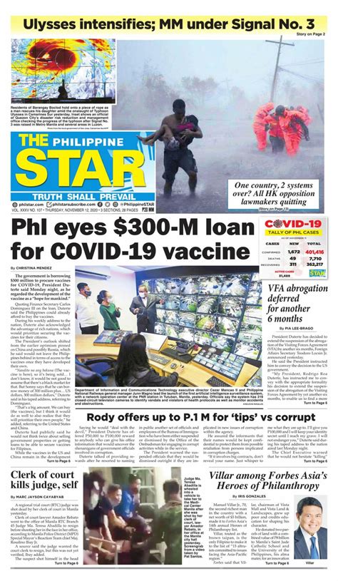 Newspaper Article Example Philippines 2020 The Philippine Star August