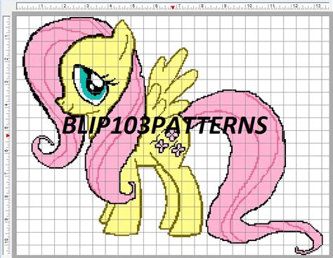 Easy pattern for cross stitch, perler, qixels, hama, simbrix, fuse, melty, nabbi, pyslla and more! My Little Pony (MLP) Fluttershy Cross Stitch Pattern on ...
