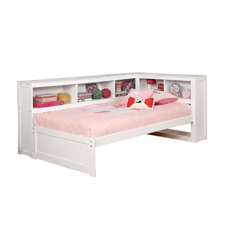 This daybed with storage is a great fit for your teen's room or guest bedroom. Benzara Wooden Twin Size Daybed with Bookcase Headboard ...