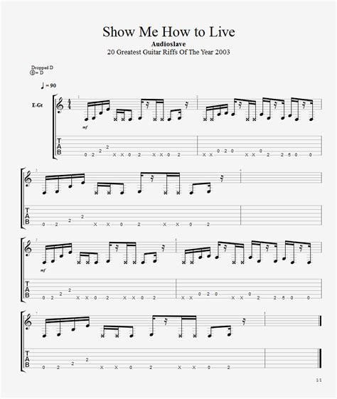 Audioslave Show Me How To Live Bluesmannus Guitar Tabs