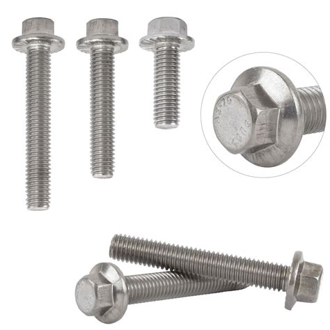 M8 Flanged Hexagon Head Bolts Flange Hex Screws A2 Stainless Steel Ebay