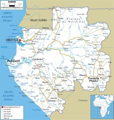 Detailed Clear Large Road Map Of Gabon Ezilon Maps