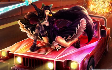 Anime Girl Car Wallpapers Hd Background Wallpaper Gallery