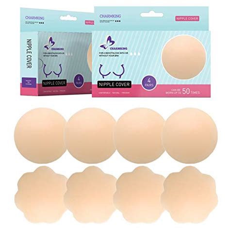 4 8 Pairs Womens Reusable Adhesive Nipple Covers Invisible Round