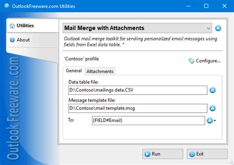 Sending Bulk Email Messages Individually With Mail Merge Outlook Freeware