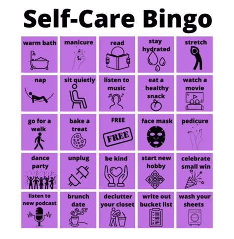 Printable Self Care Bingo Cards Great For Your Mental Health Kb In Bloom
