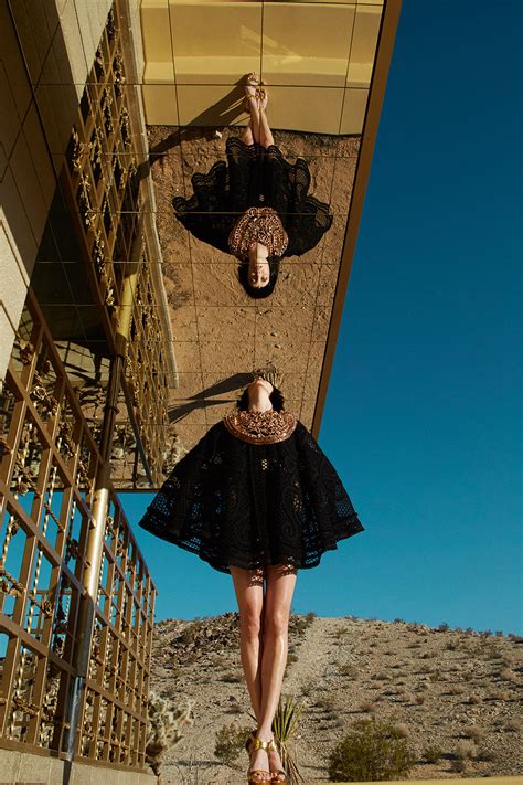 Vogue Taiwan Gold House Desert Fashion Editorial Shoot With Model Diana Moldovan