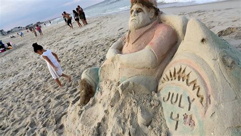 Chris Christie Beach Day Parodied In Sand Sculpture