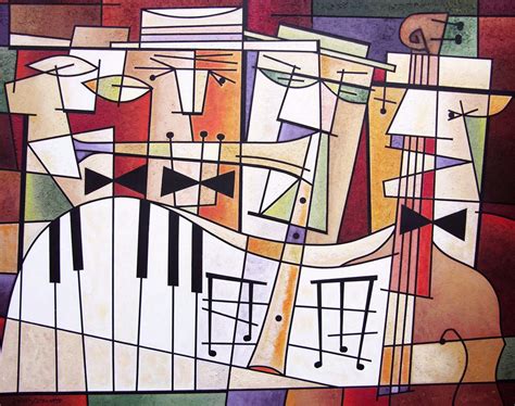 Cubist Musician Canvas Art Print Quartet Music Art
