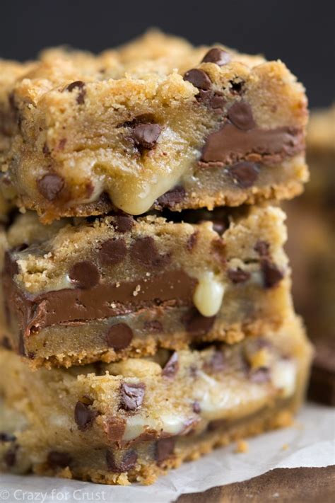 Gooey Chocolate Chip Cookie Bars Crazy For Crust Brownie Desserts