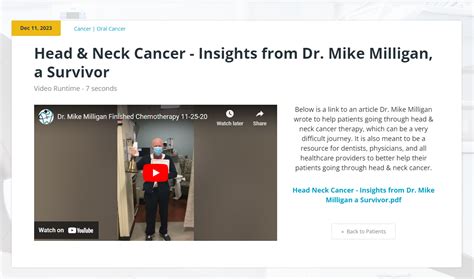 Head And Neck Cancer Insights From Dr Mike Milligan Side Effect