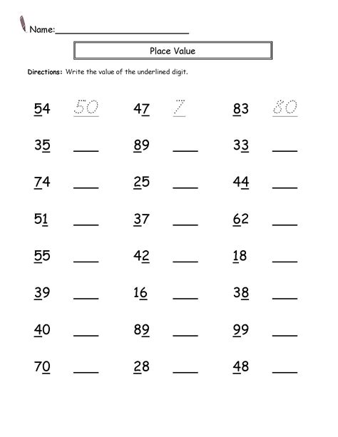 Second Grade Worksheet Math
