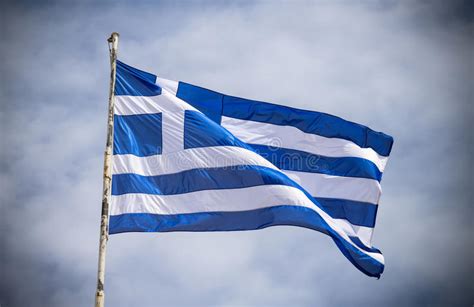 Waving Greek Flag Stock Image Image Of Greece Symbol 98466217