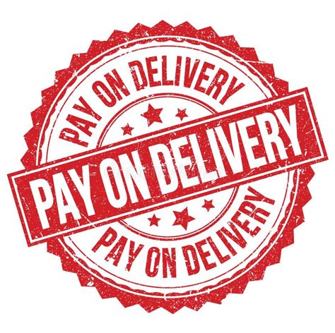 Pay On Delivery Text On Red Round Stamp Sign Stock Illustration