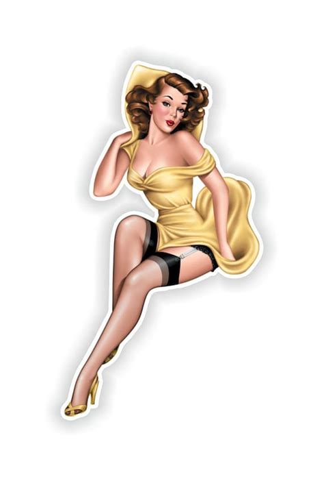 Pin Up Girl Sticker Vintage Sexy 01 For Laptop Tablet Helmet Etsy