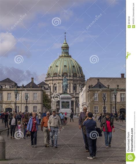 Tourists In Front Of Frederik S Church Copenhagen Denmark Editorial