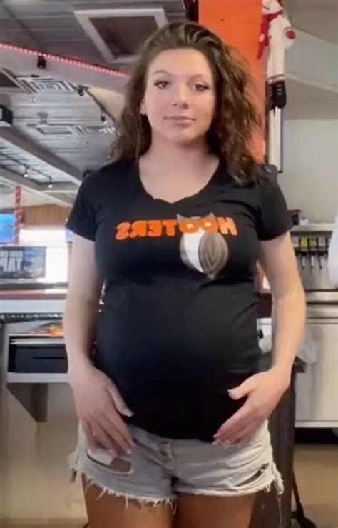 Pregnant Hooters Waitress Shows Off Maternity Uniform After Skimpy Wedgie Shorts Fury Daily Star