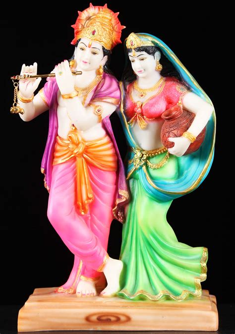 Fiber Radha With Krishna Playing The Flute 16 1f35z Hindu Gods