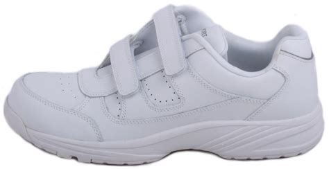 Rockport Piermont Mens White Leather Velcro Walking Shoes Wide Width Ebay