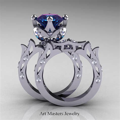 Modern Antique 14K White Gold 3.0 Carat Alexandrite ...