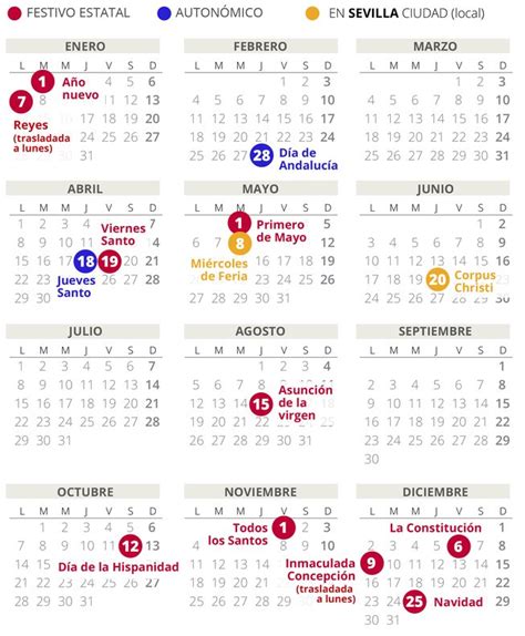 Calendario 2022 Con Festivos Sevilla Zona De Información