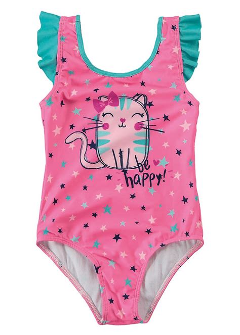 Maiô Com Proteção Uv Infantil Feminino Verão Rosa Be Happy Malwee