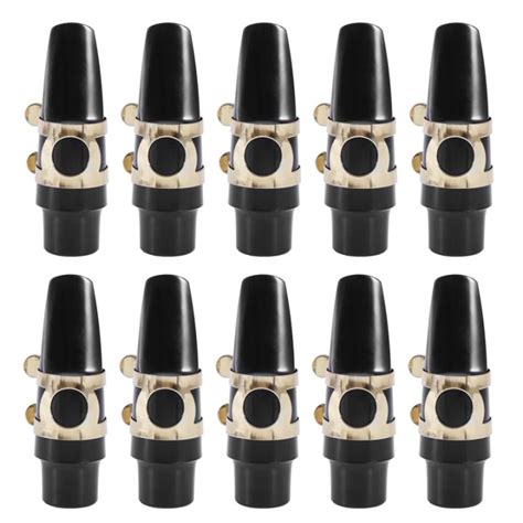 10x Alto Sax Saxophone Mouthpiece Plastic With Cap Metal Buckle Reed