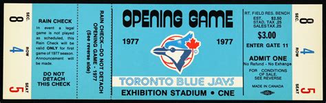 Lot Detail 1977 Rare Opening Game Toronto Blue Jays Full Unused Near