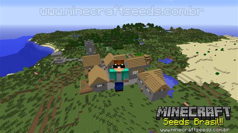 Minecraft Seeds Brasil Teste Vila Cercada De Biomas Seed 20