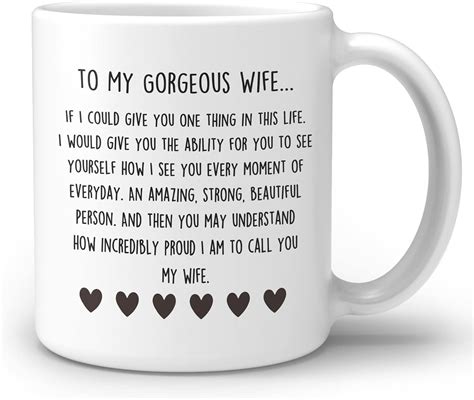 Ogilre To My Gorgeous Wife Hearts Ceramic Double Side Printed Mug Cuppersonalized