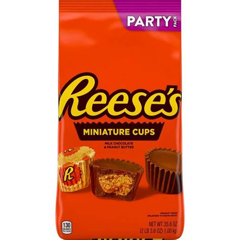 Milk Chocolate Reeses Peanut Butter Miniature Cups Party Pack 356oz