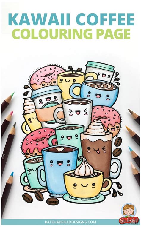 Kawaii Coffee free colouring page #kawaii #coffee #wallpaper #