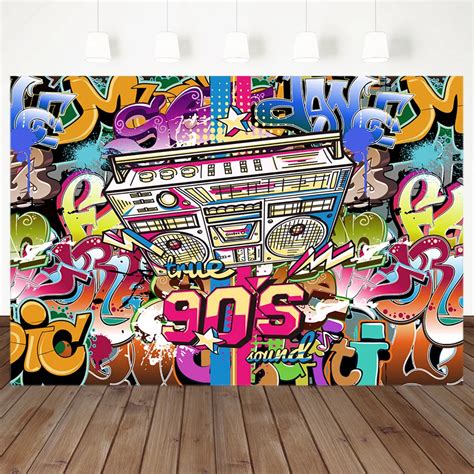 Mehofoto Back To 90s Backdrop 90s Theme Hip Hop Background 7x5ft